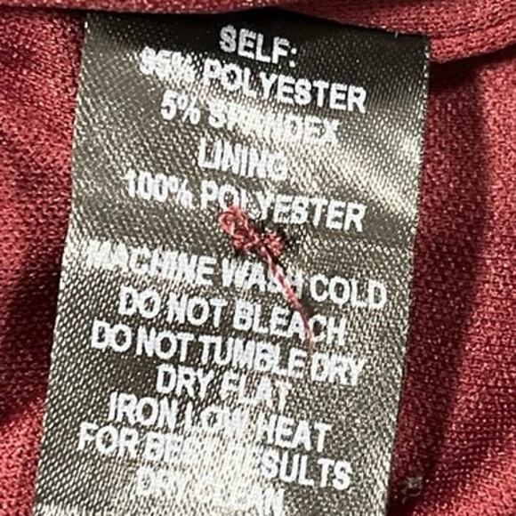 Lulus Red Maroon Long Sleeve V Neck Cocktail A Line Mini Wrap Dress Size S - Picture 5 of 5